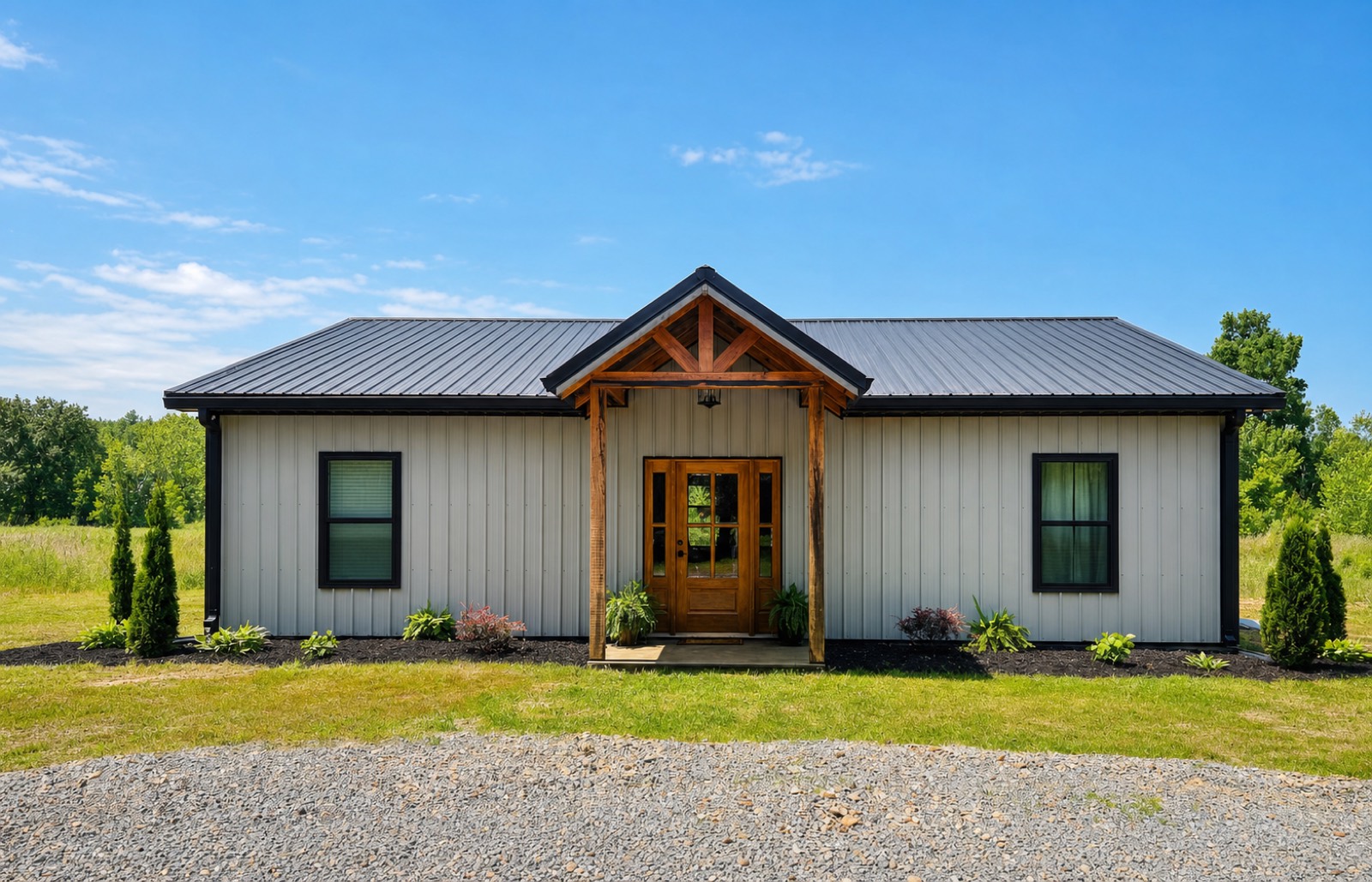 Creekside country home exterior