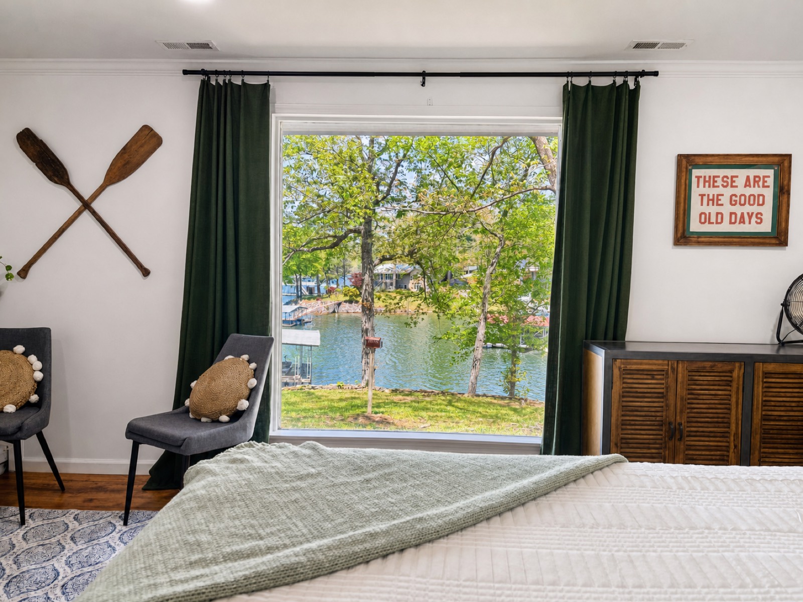 Primary bedroom with lake view